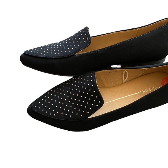 Report Black and Silver Rhinestone Pointed Toe Flats - Picture 5 of 7